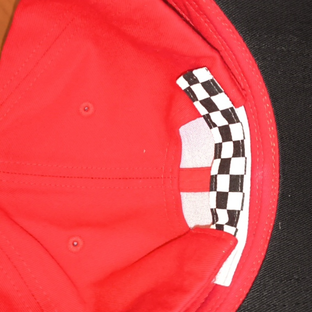 Army Crew Plain Solid Red W/ Checkered Visor Base… - image 3